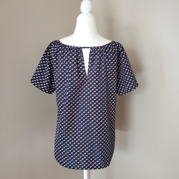 Anthropologie Tulle Elephant Print Tie Front Top - Picture 4 of 14